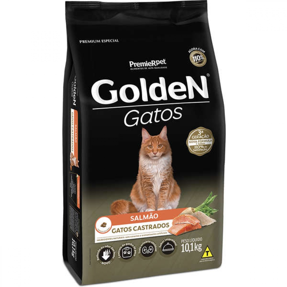 Ração PremieR Golden Salmão Gatos Adultos Castrados 10,1kg