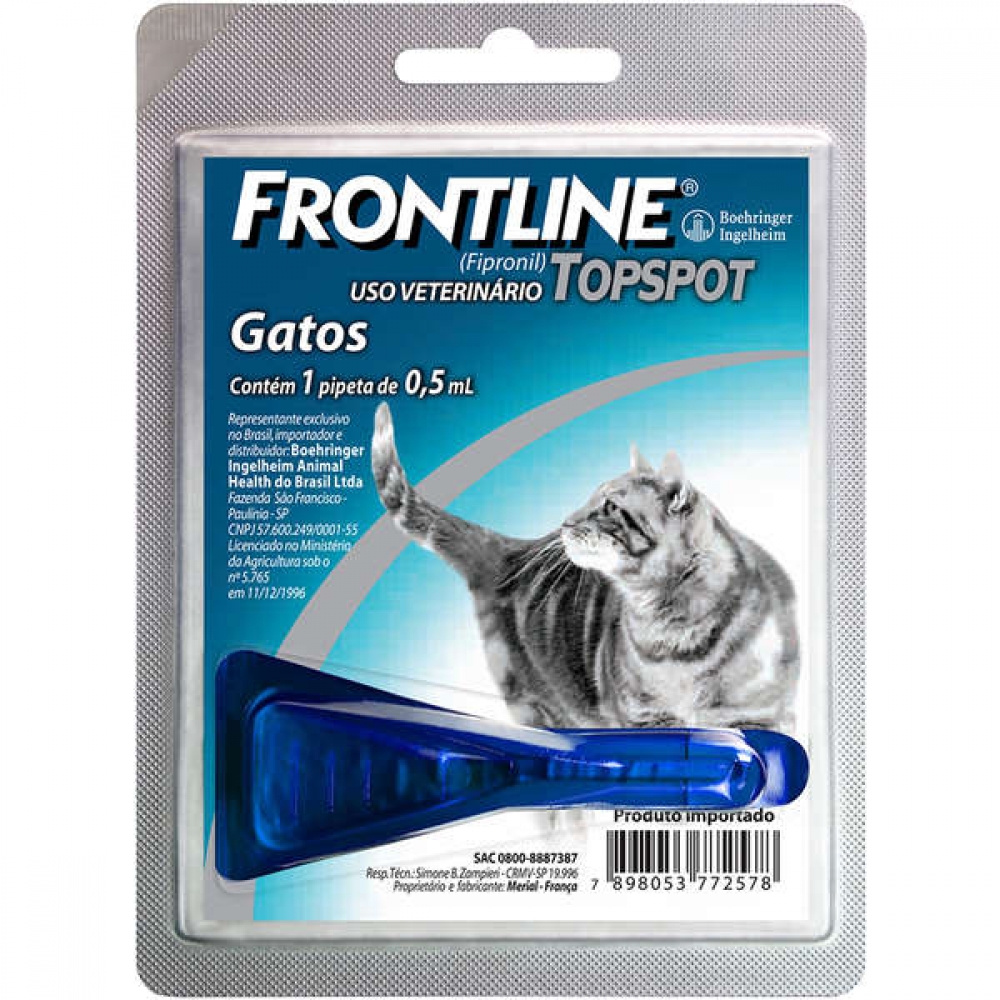 Antipulgas e Carrapatos Frontline Top Spot para Gatos 0,5ml